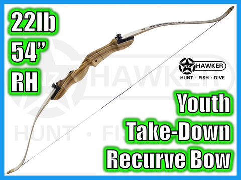 YOUTH TAKE DOWN RECURVE BOW 22LB 54" RH - NEW! #02