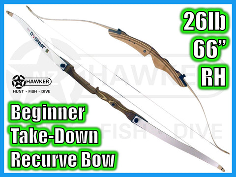 BEGINNER TAKE DOWN RECURVE BOW 26LB 66" RH  #11