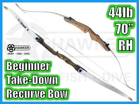 BEGINNER TAKE DOWN RECURVE BOW 44LB 70" RH  #31