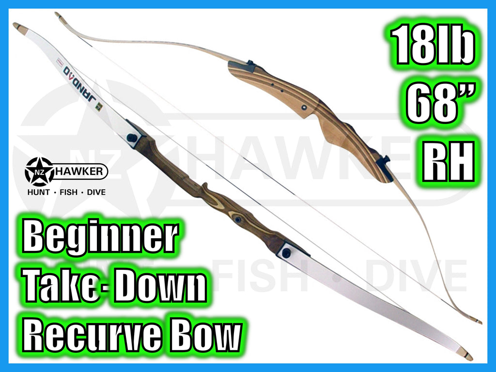 BEGINNER TAKE DOWN RECURVE BOW 18LB 68" RH  #43