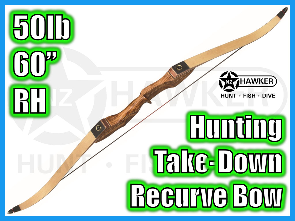 HUNTING TAKE DOWN RECURVE BOW 60" 50lb RH - DOC LEGAL #46