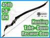 HUNTING TAKE DOWN RECURVE BOW 58" 45lb RH - DOC LEGAL #49