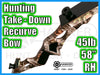 HUNTING TAKE DOWN RECURVE BOW 58" 45lb RH - DOC LEGAL #49