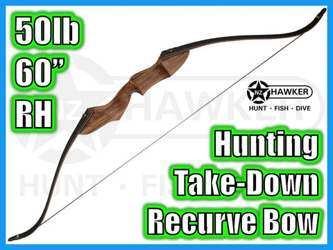 HUNTING TAKE DOWN RECURVE BOW 60" 50lb RH - DOC LEGAL #01