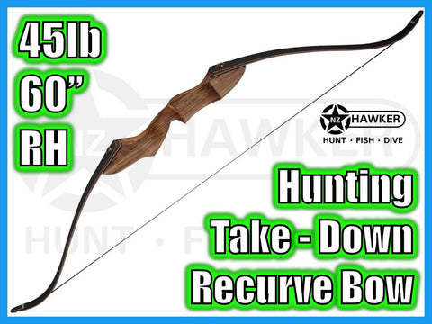 HUNTING TAKE DOWN RECURVE BOW 60" 45lb RH - DOC LEGAL #37