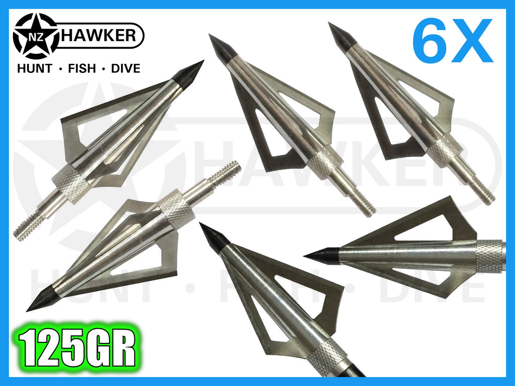 6x 3 BLADE BROADHEADS HUNTING 125gr RAZOR HEADS!!!