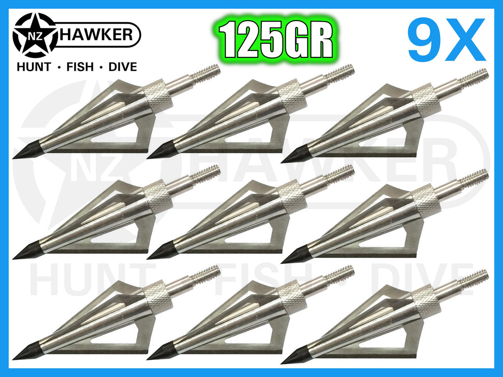 9x 3 BLADE BROADHEADS HUNTING 125gr RAZOR HEADS!!!