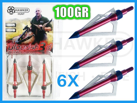 6x 3 BLADE BROADHEADS HUNTING 100gr BLOODSH3D! #03