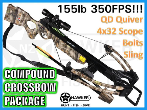 155LB 350FPS CROSSBOW KIT + QUIVER + 4x32 SCOPE + SLING + COCKING AID + 4 BOLTS!!!