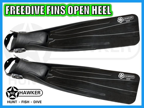 FREEDIVE FINS - OPEN HEEL - SIZE: 10-13   NEW! #01