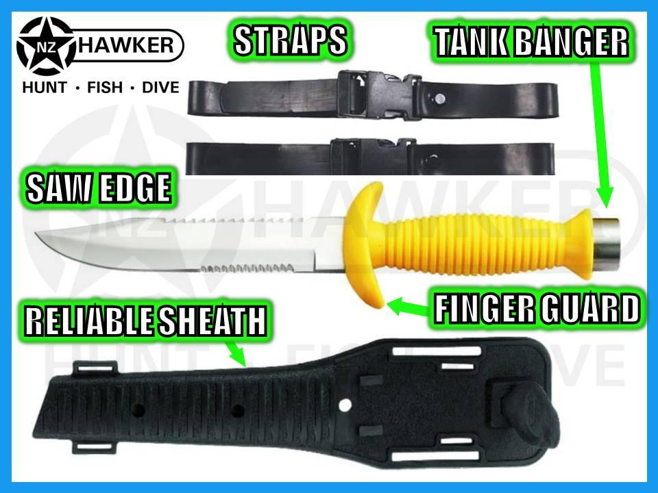 Hawker Supplies Ltd NZ - DIVE KNIFE WITH RELIABLE SHEATH! & LEG STRAPS 02