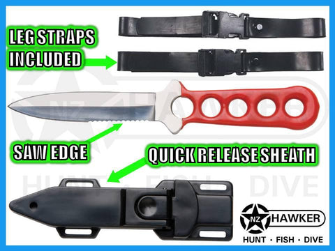 DIVE KNIFE WITH QUICK RELEASE SHEATH! & LEG STRAPS 06