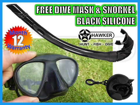 DIVE MASK & SNORKEL SET BLACK SILICONE - NEW #01