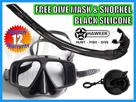DIVE MASK & SNORKEL SET BLACK SILICONE - NEW #02