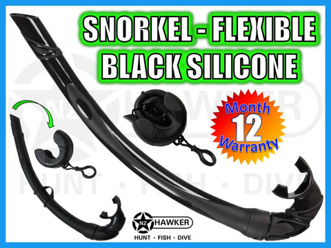 SNORKEL - FLEXIBLE - FREE DIVE - BLACK SILICONE #01