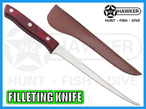 FILLETING KNIFE FLEXIBLE STAINLESS & WOOD 03