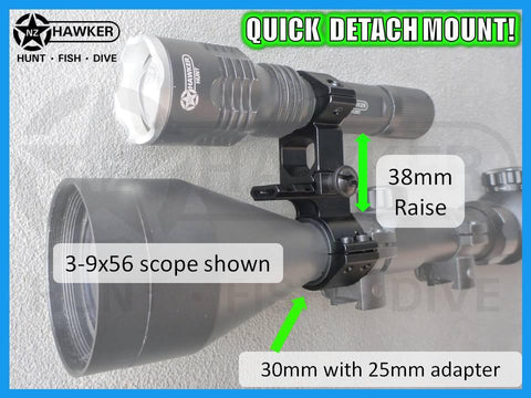 TORCH MOUNT RING RAIL 25mm/30mm QUICK DETACH HIGH MOUNT 25mm!!! #08