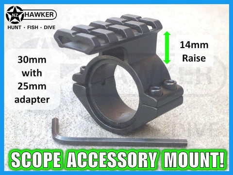 SCOPE ACCESSORY RAIL MOUNT 30mm W/25mm ADAPTER! #12