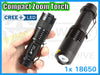 CREE XP-E LED COMPACT ZOOMABLE 18650 TORCH - 5 MODE!