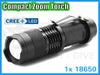 CREE XP-E LED COMPACT ZOOMABLE 18650 TORCH - 5 MODE!