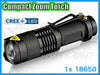 CREE XP-E LED COMPACT ZOOMABLE 18650 TORCH - 5 MODE!